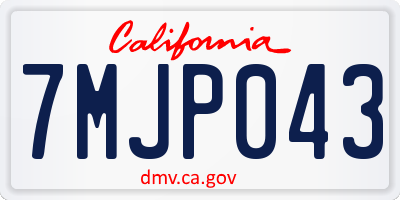 CA license plate 7MJP043