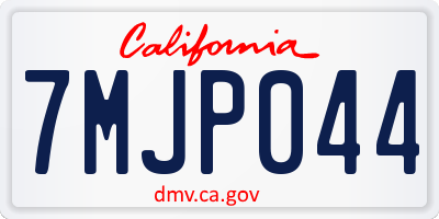 CA license plate 7MJP044