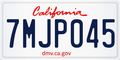 CA license plate 7MJP045