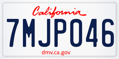 CA license plate 7MJP046