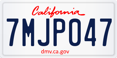 CA license plate 7MJP047