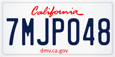 CA license plate 7MJP048