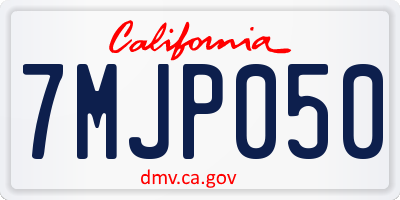 CA license plate 7MJP050