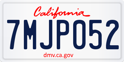 CA license plate 7MJP052