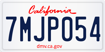 CA license plate 7MJP054