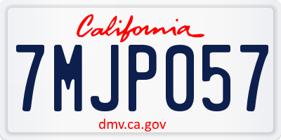 CA license plate 7MJP057