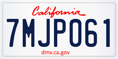 CA license plate 7MJP061