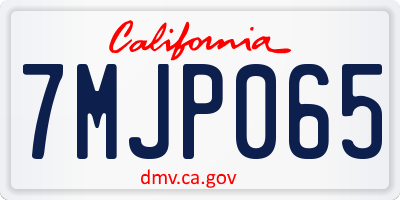 CA license plate 7MJP065