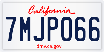 CA license plate 7MJP066