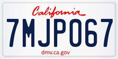 CA license plate 7MJP067