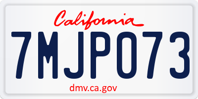 CA license plate 7MJP073