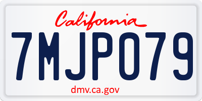 CA license plate 7MJP079