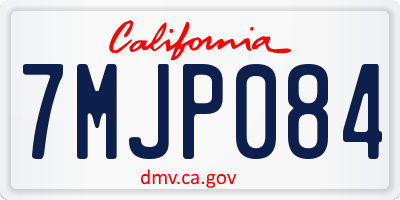 CA license plate 7MJP084