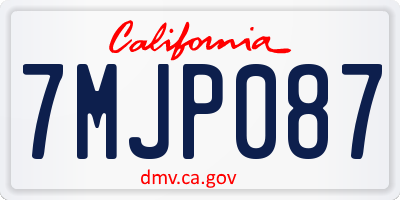 CA license plate 7MJP087