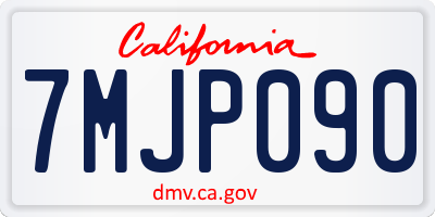 CA license plate 7MJP090