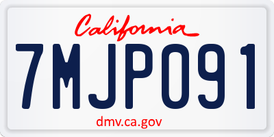 CA license plate 7MJP091