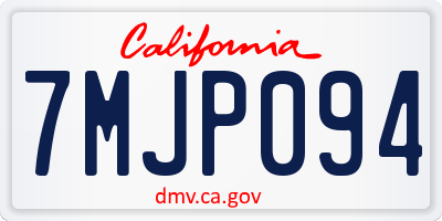 CA license plate 7MJP094