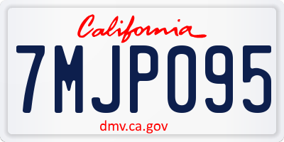 CA license plate 7MJP095