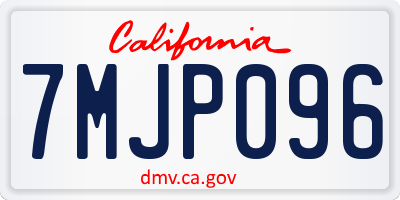 CA license plate 7MJP096