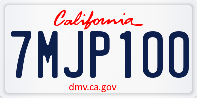 CA license plate 7MJP100