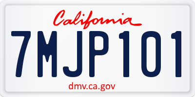 CA license plate 7MJP101