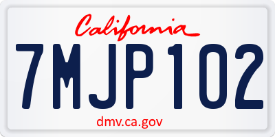 CA license plate 7MJP102