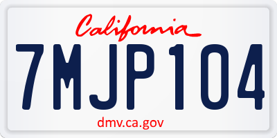 CA license plate 7MJP104