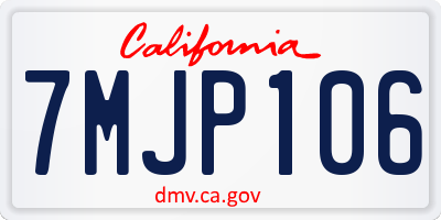 CA license plate 7MJP106