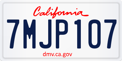 CA license plate 7MJP107