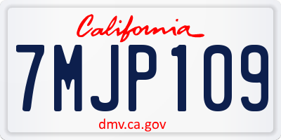 CA license plate 7MJP109