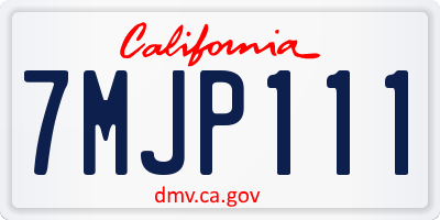 CA license plate 7MJP111