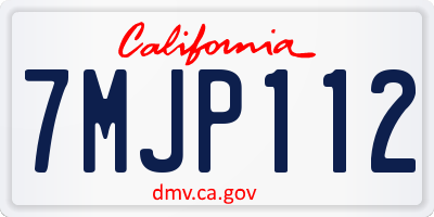 CA license plate 7MJP112