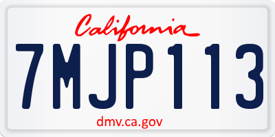 CA license plate 7MJP113