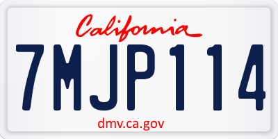 CA license plate 7MJP114