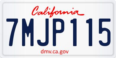 CA license plate 7MJP115