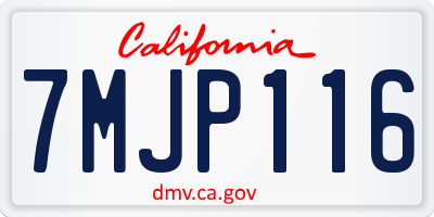 CA license plate 7MJP116