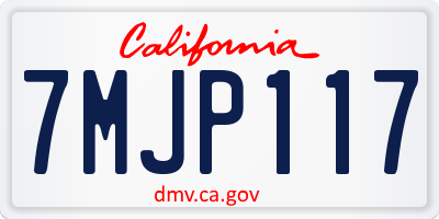 CA license plate 7MJP117