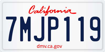 CA license plate 7MJP119