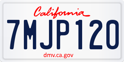 CA license plate 7MJP120