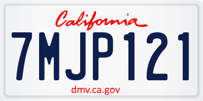 CA license plate 7MJP121