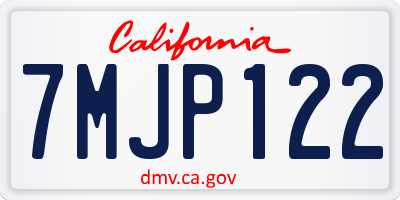 CA license plate 7MJP122