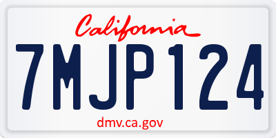 CA license plate 7MJP124