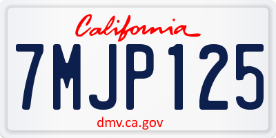 CA license plate 7MJP125