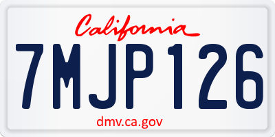 CA license plate 7MJP126