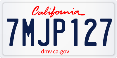 CA license plate 7MJP127