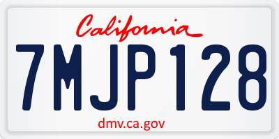 CA license plate 7MJP128