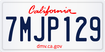 CA license plate 7MJP129