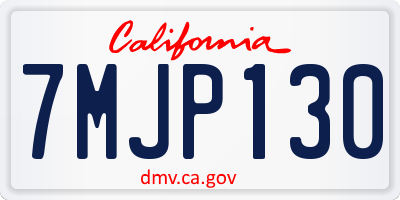 CA license plate 7MJP130