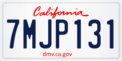 CA license plate 7MJP131