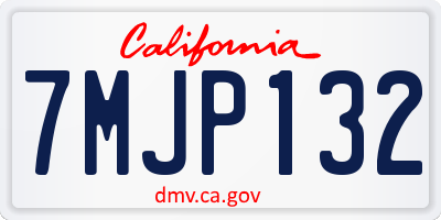 CA license plate 7MJP132